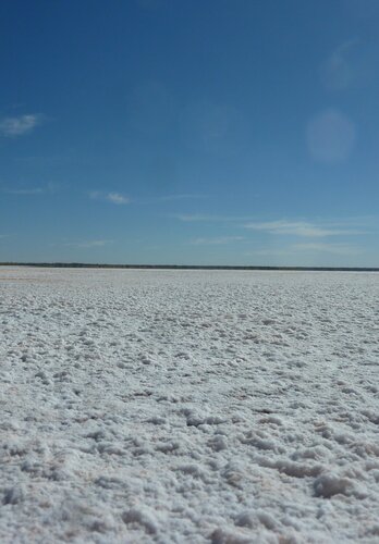 Ein Streckenabschnitt führt an einem ausgetrockneten Salzsee, welcher umfahren werden muss, vorbei. Offroad Australien | © 4x4 Exploring GmbH 