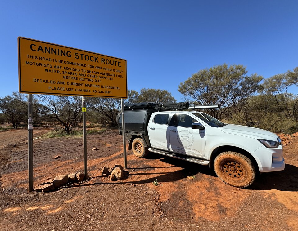 Startpunkt Canning Stock Route | © 4x4 Exploring GmbH Die Hinweistafel sagt es klar, die Canning Stock Route soll gut vorbereitet sein | © 4x4 Exploring GmbH